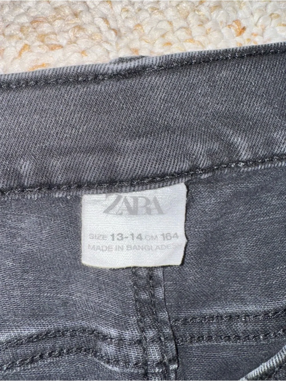 ZARA Girls Black Slim Straight Jeans Size 13-14 Dark‎ Wash Stretch Denim